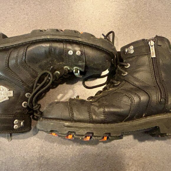 ~~Harley Davidson Boots Mens Size 9M Black Lace Up Side Zip Motorcycle D96111.. - Picture 2 of 9
